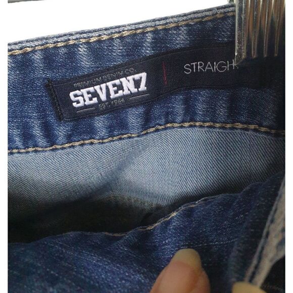 Seven7 Men's 32" Premium Denim Jeans Straight Leg Embroidered 32x34 - Picture 7 of 8